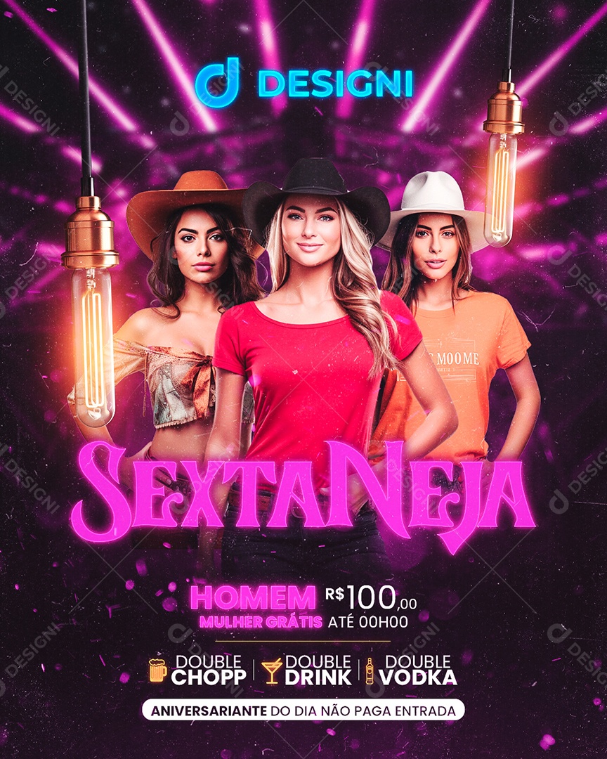 Flyer Sexta Neja Social Media PSD Editável