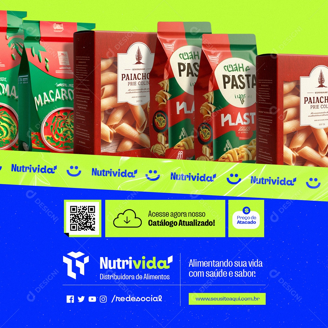 Distribuidora de Alimentos Alimentando sua Vida com Saúde Social Media PSD Editável