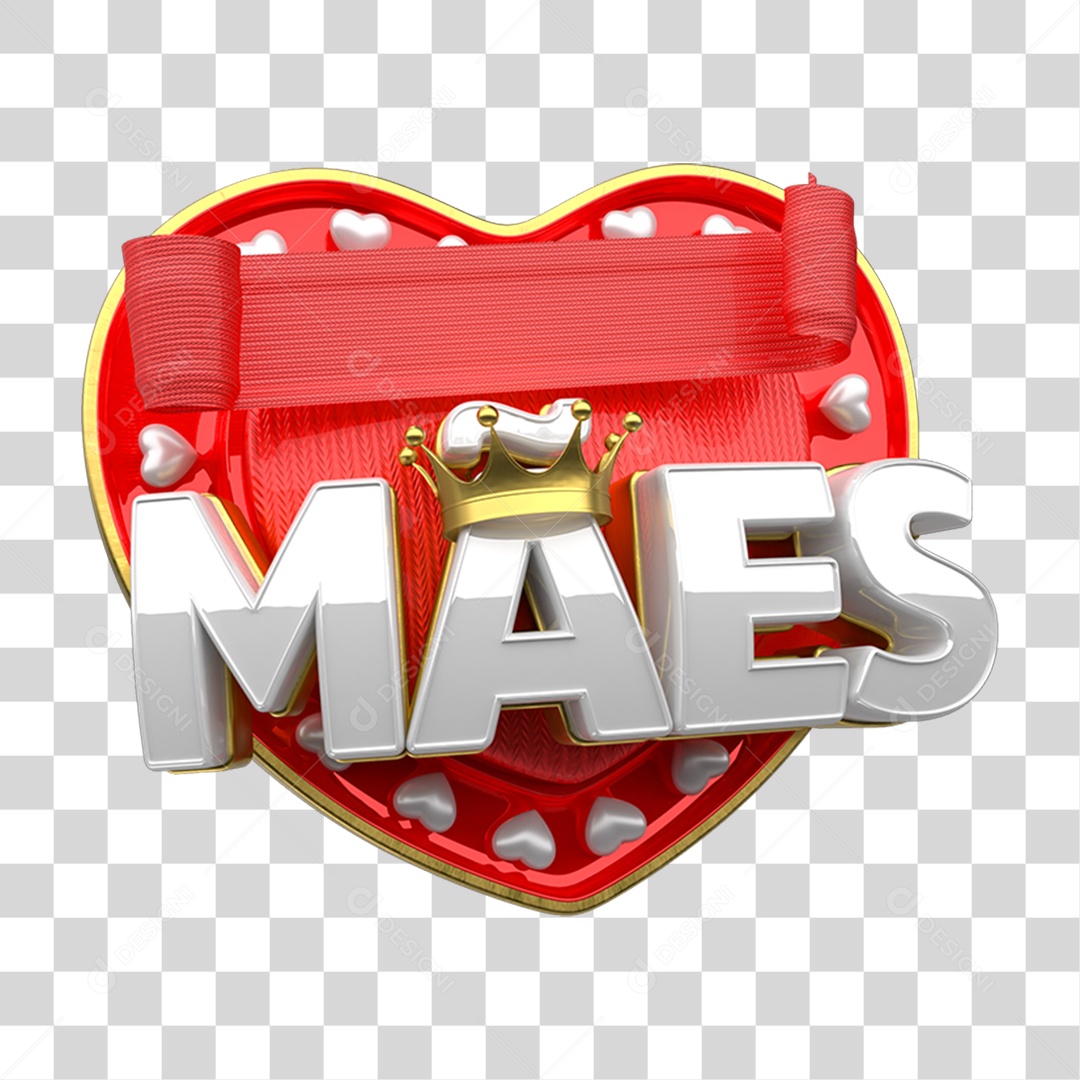 Selo 3D Dia das Mães PNG Transparente