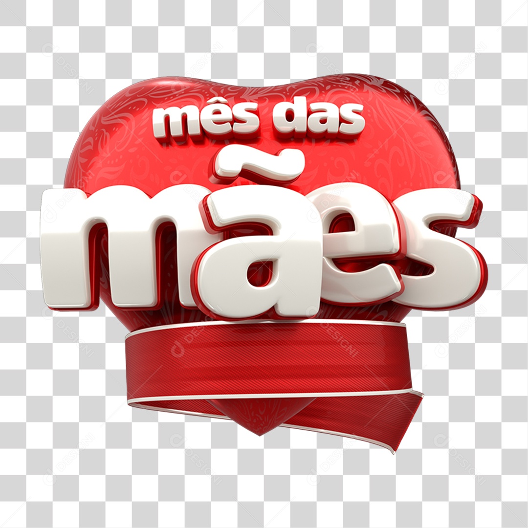 Selo 3D Mês das Mães PNG Transparente