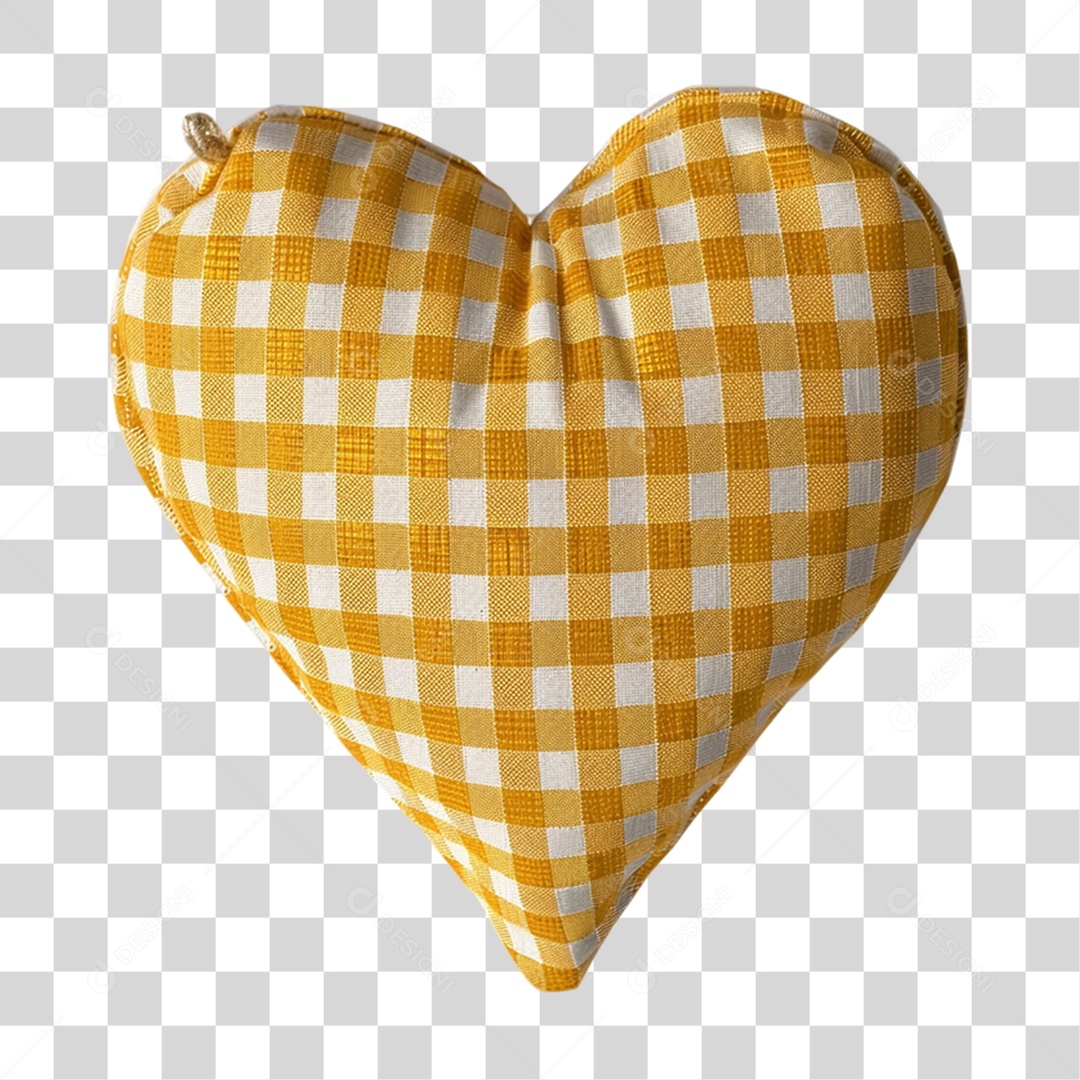 Transparent Plaid Cloth Heart PNG