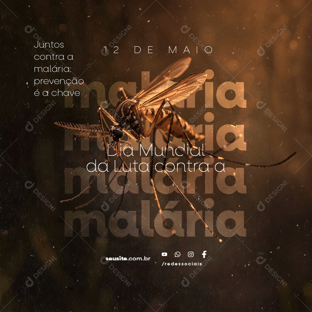 Social Media World Malaria Day April 25th Editable PSD