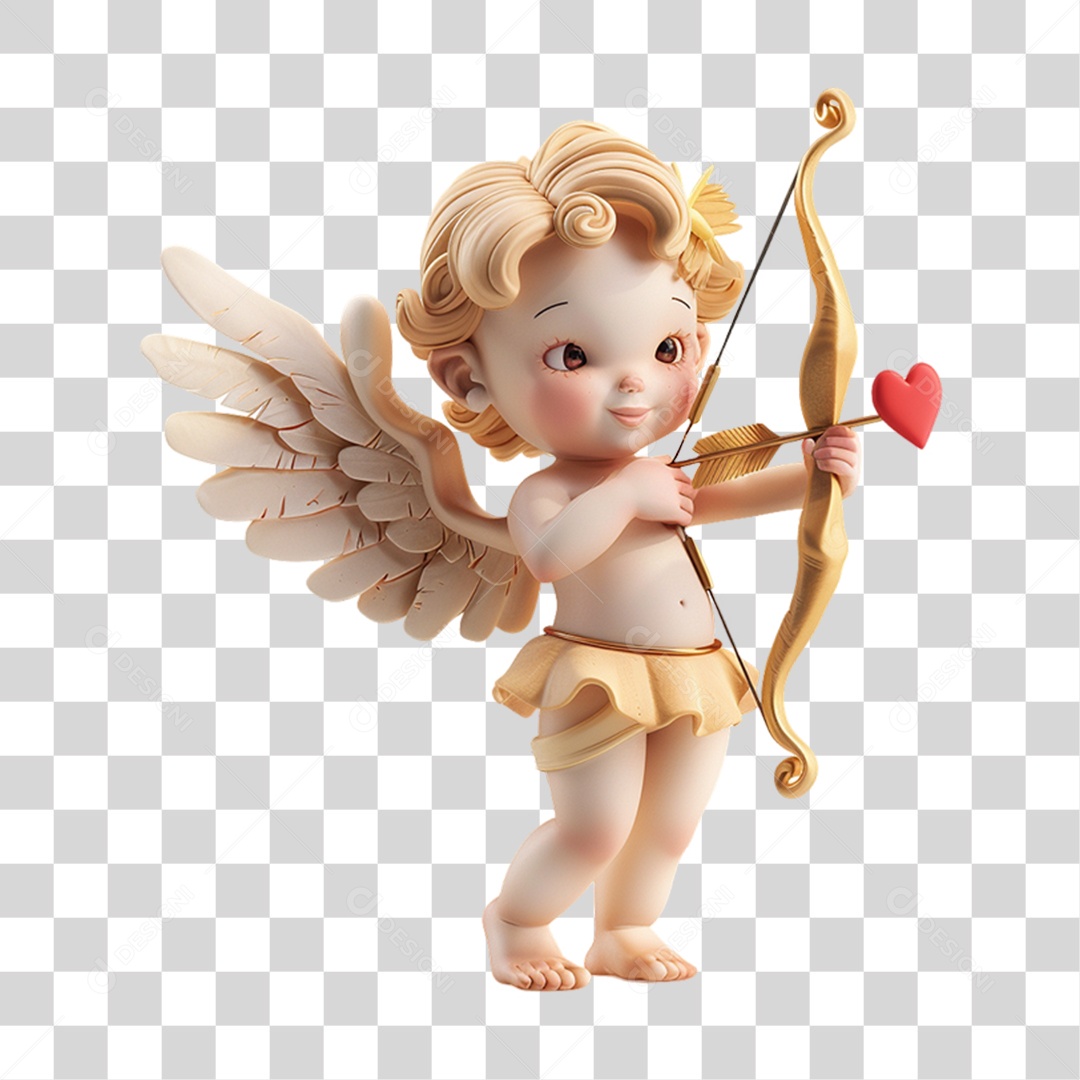 Elemento 3D Cupido do Amor PNG Transparente