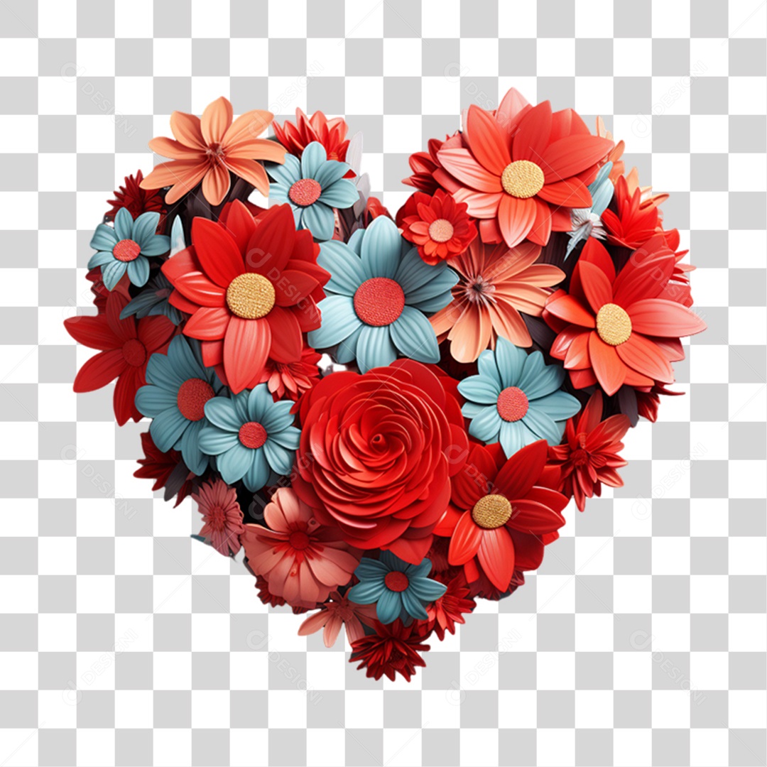 Heart Shaped Flowers Transparent PNG