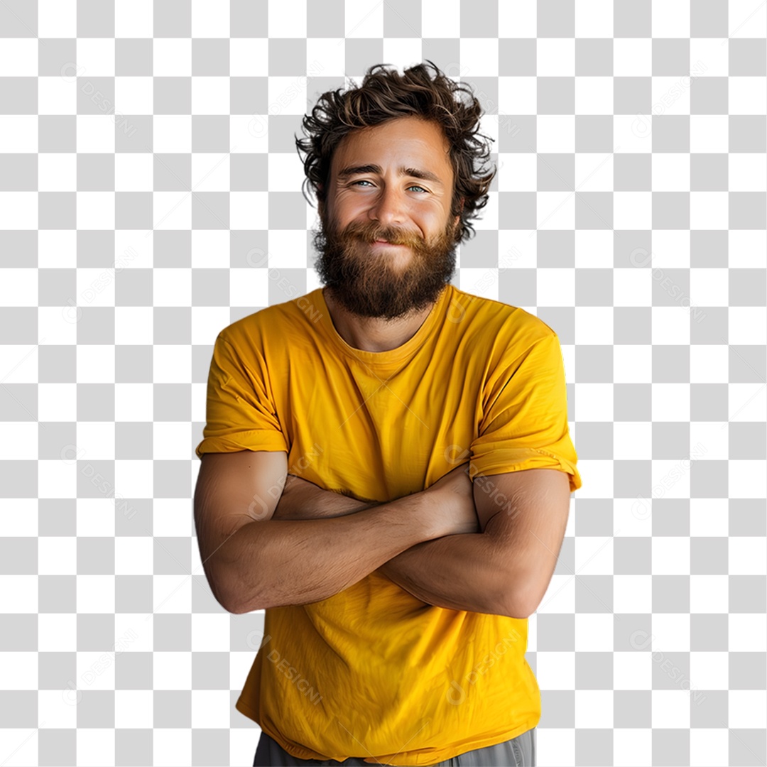 Homem com Roupa Amarela Maio Amarelo PNG Transparente