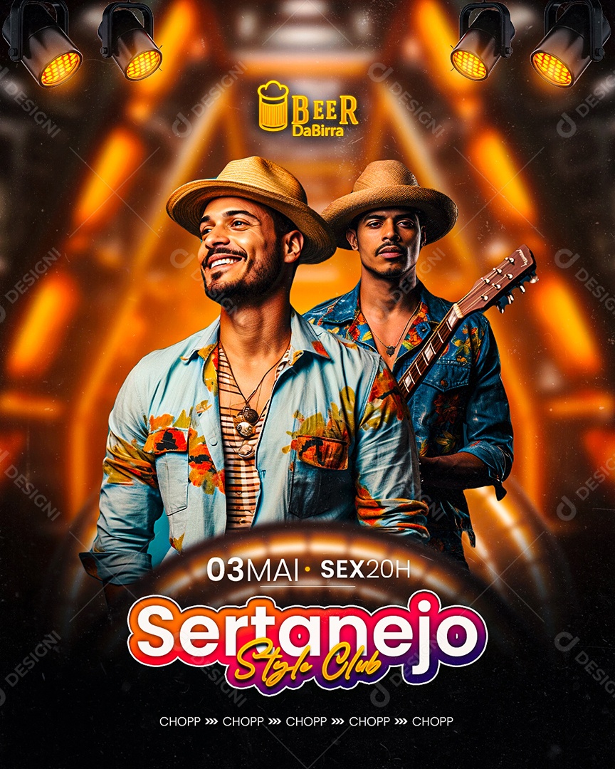 Flyer Sertanejo Style Club Social Media PSD Editável