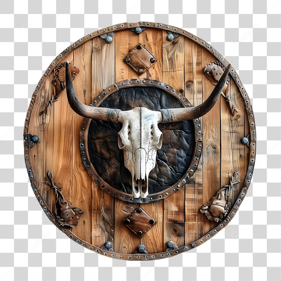 Transparent PNG Cattle Skull Wooden Shield