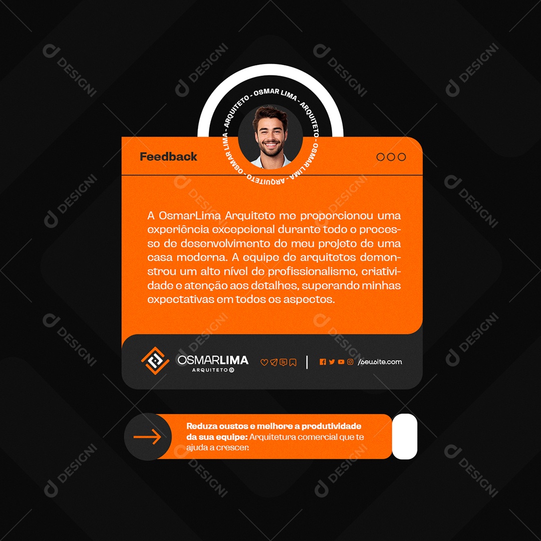 Arquiteto Feedback Osmar Lima Proporcionou uma Experiência Excepcional Social Media PSD Editável