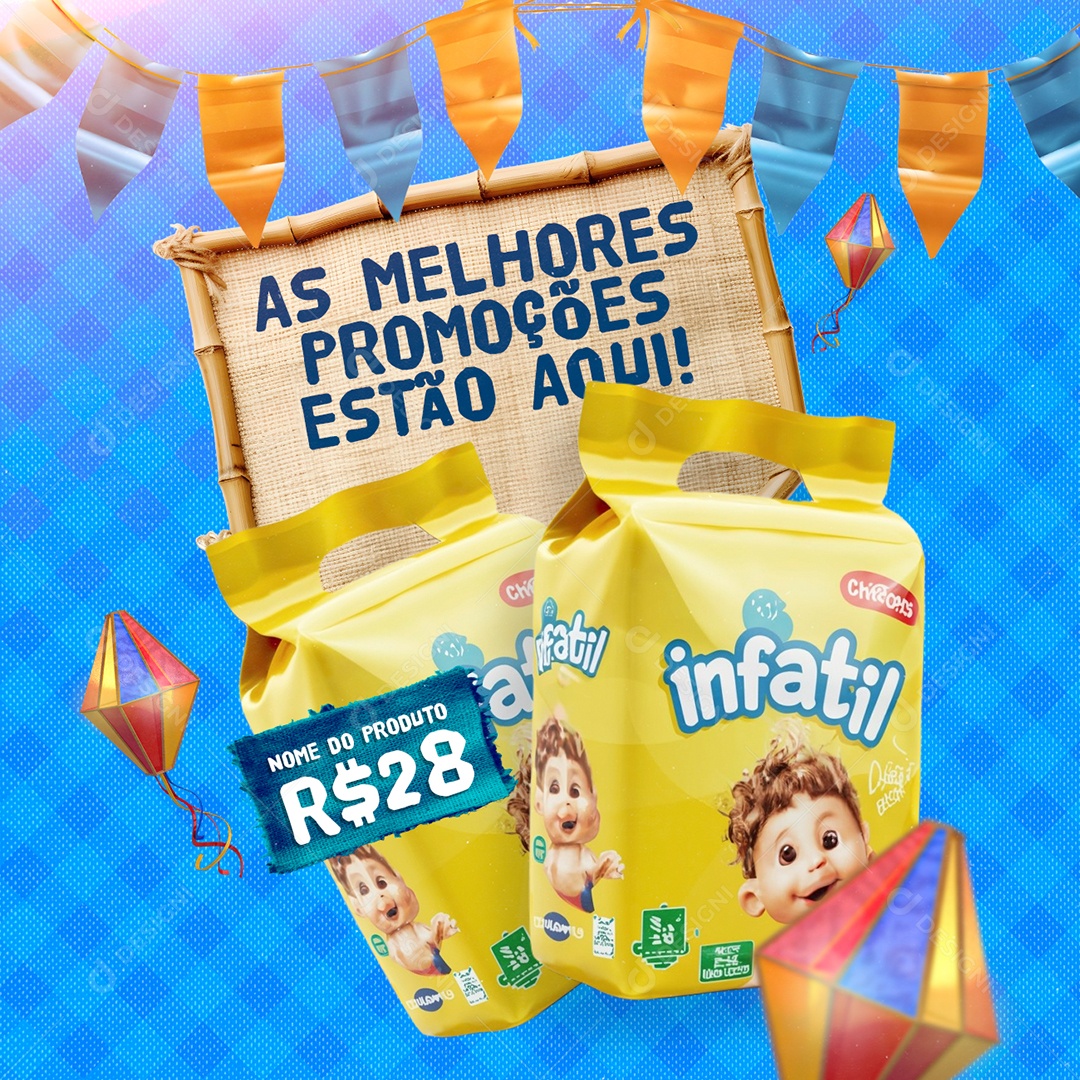 Farmácia São João Fralda Infantil As Melhores Promoções Estão Aqui Social Media PSD Editável