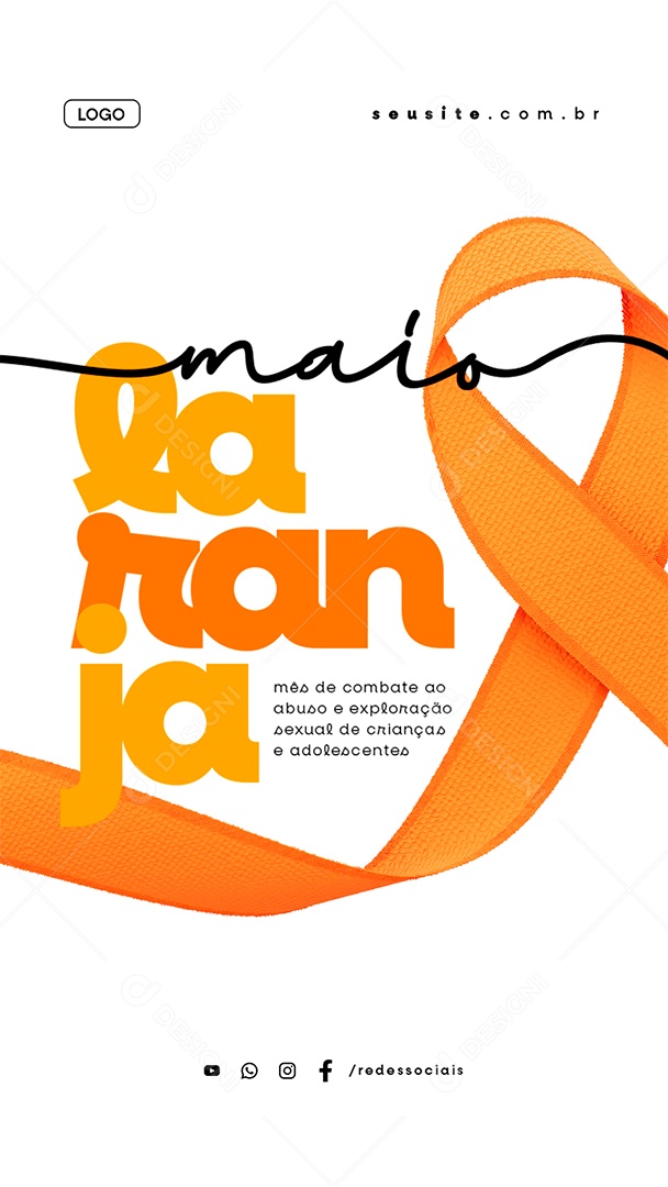 Story May Orange Month for Combating Child and Adolescent Sexual Abuse and Exploitation Social Media PSD Editable