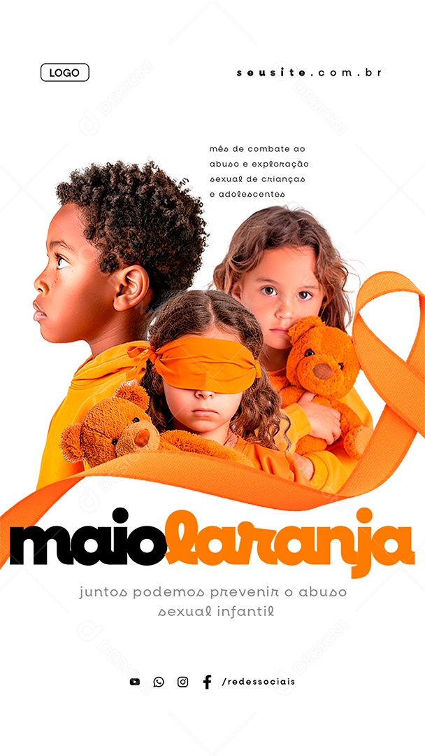 Story Maio Laranja Juntos Podemos Prevenir Social Media PSD Editável