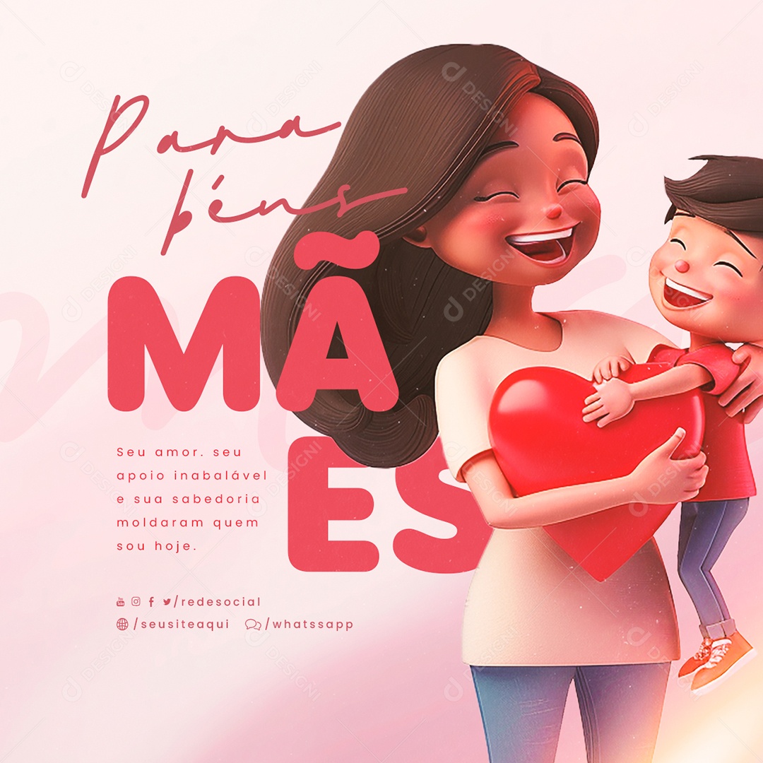 Dia Das Mães 12 de Maio Parabéns Social Media PSD Editável