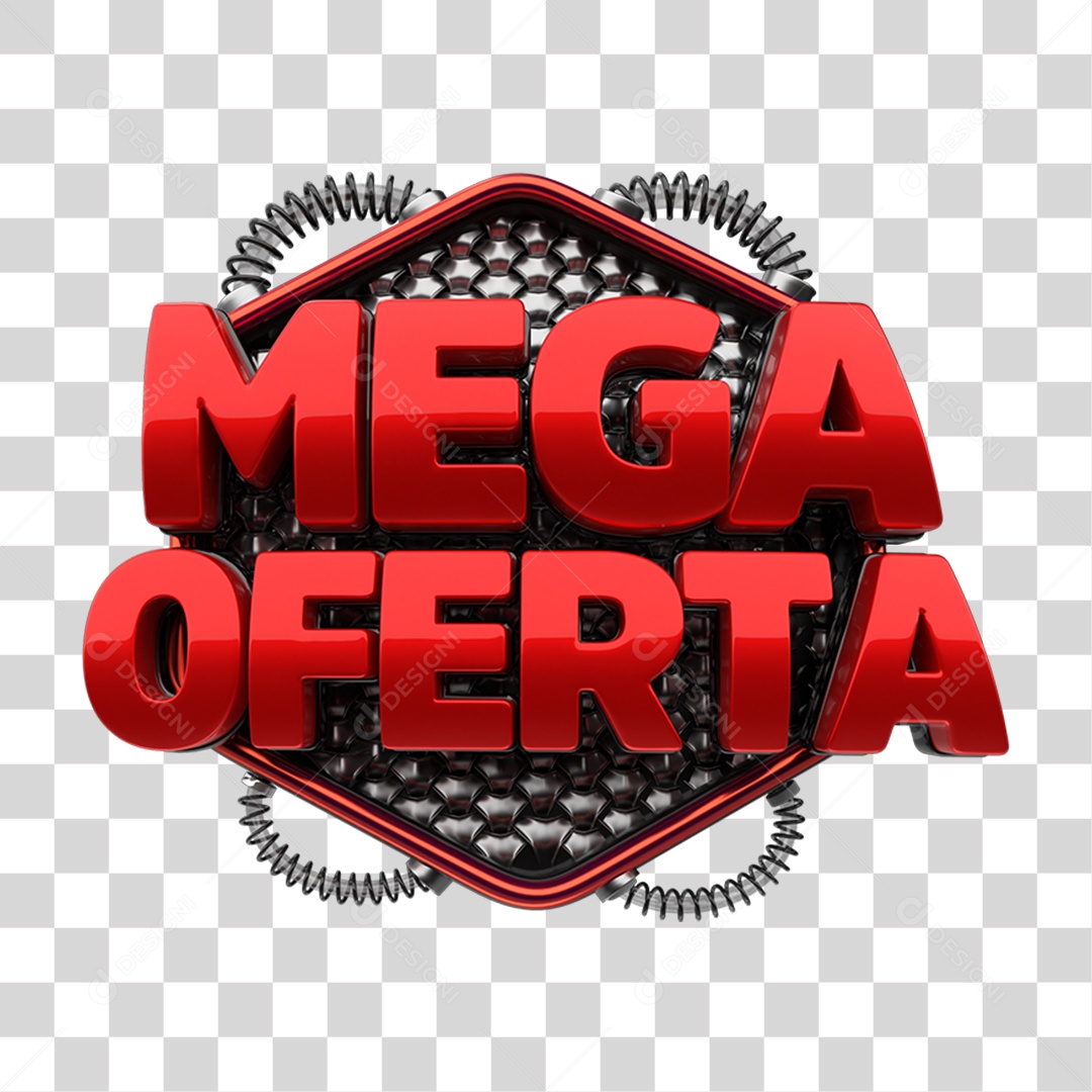 Selo 3D Mega Oferta PNG Transparente