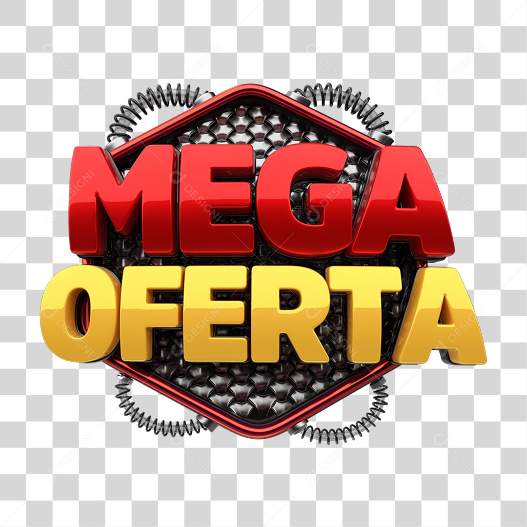 Selo 3D Mega Oferta PNG Transparente