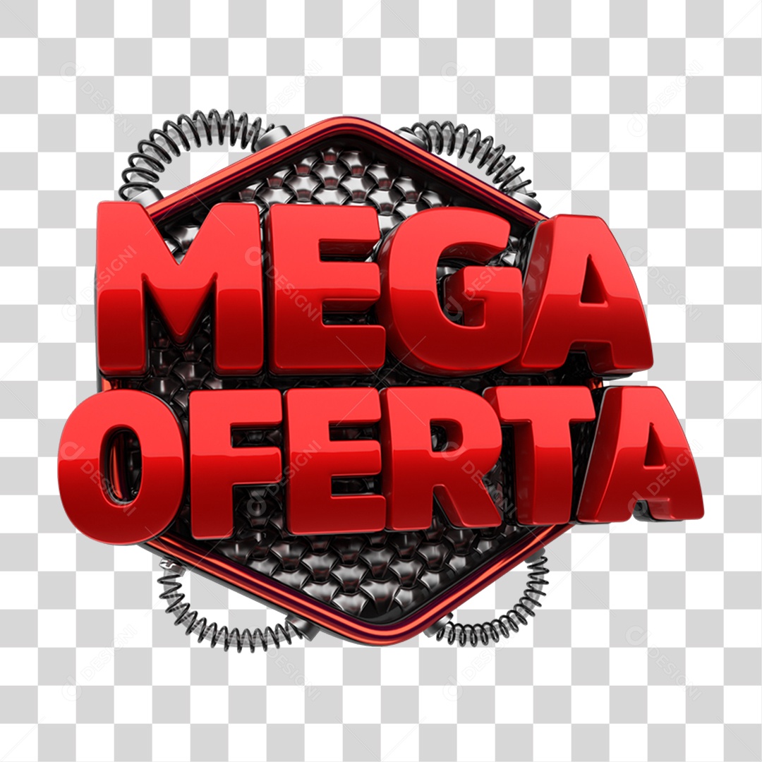 Selo 3D Mega Oferta PNG Transparente