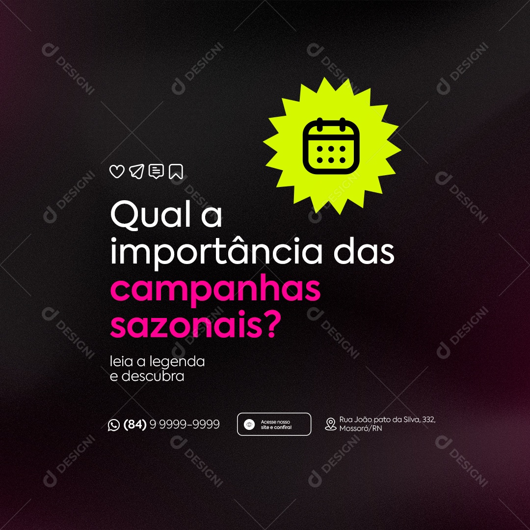 Agência Qual a Importância das Campanhas Sazonais Social Media PSD Editável