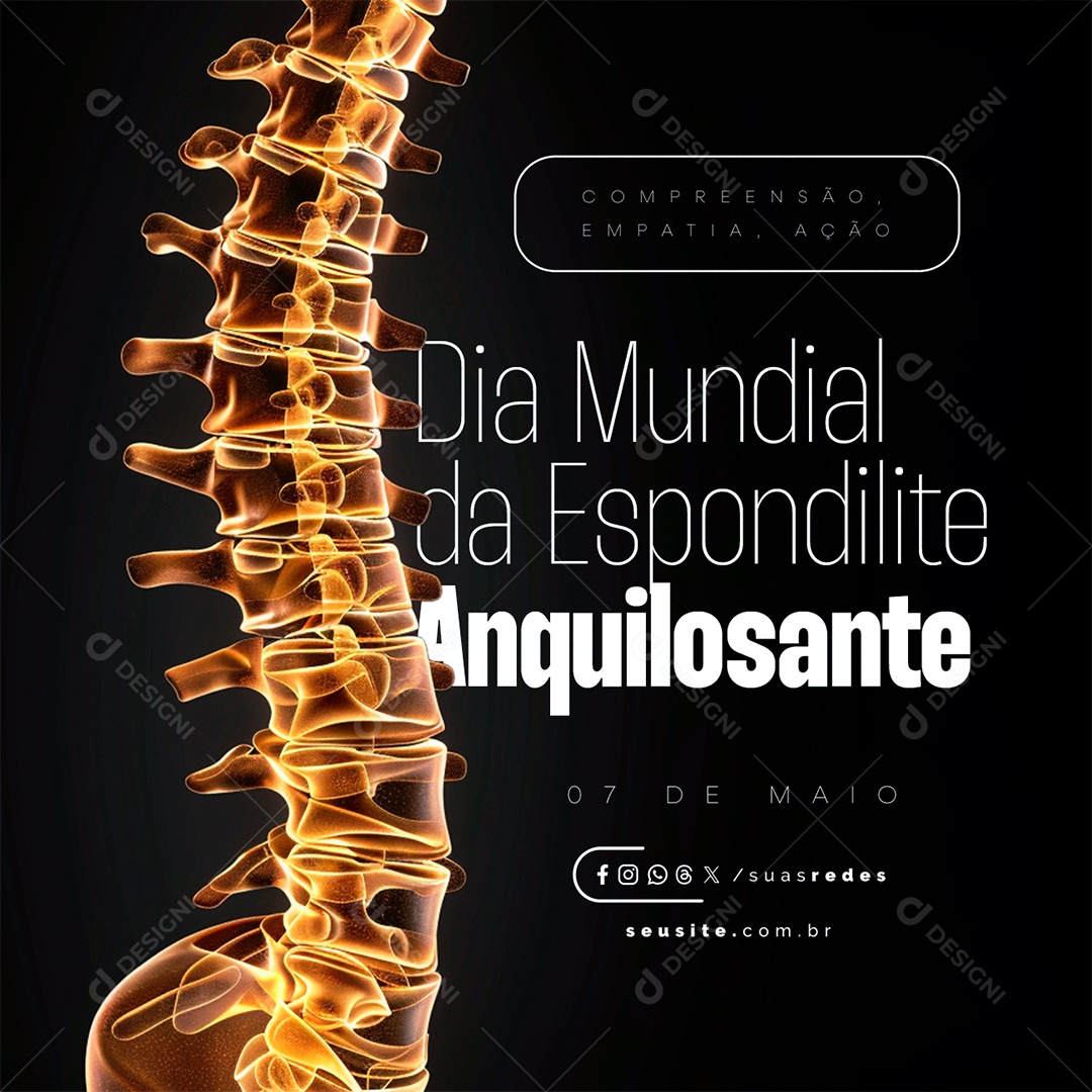 Social Media World Ankylosing Spondylitis Day May 07 Editable PSD