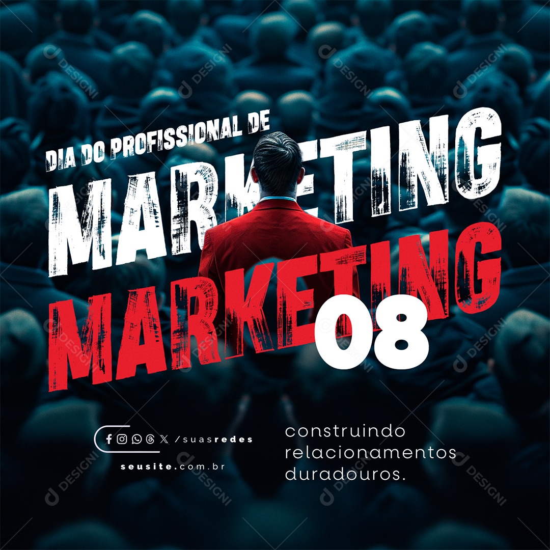 Dia do Profissional de Marketing Construindo Relacionamentos Social Media PSD Editável