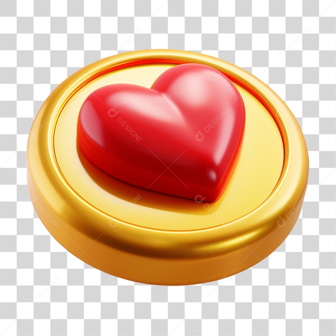 Transparent PNG Heart 3D Element