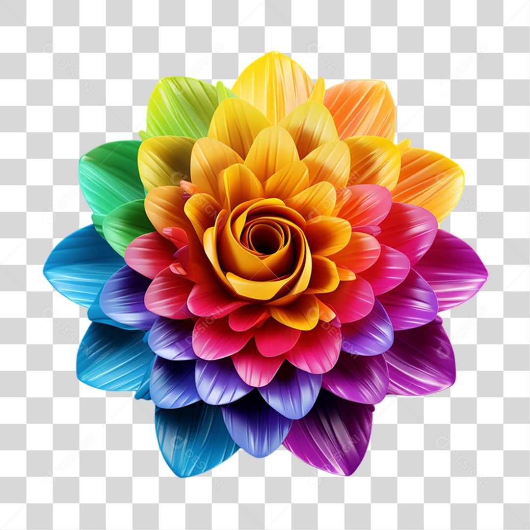 Flores Cores LGBT PNG Transparente