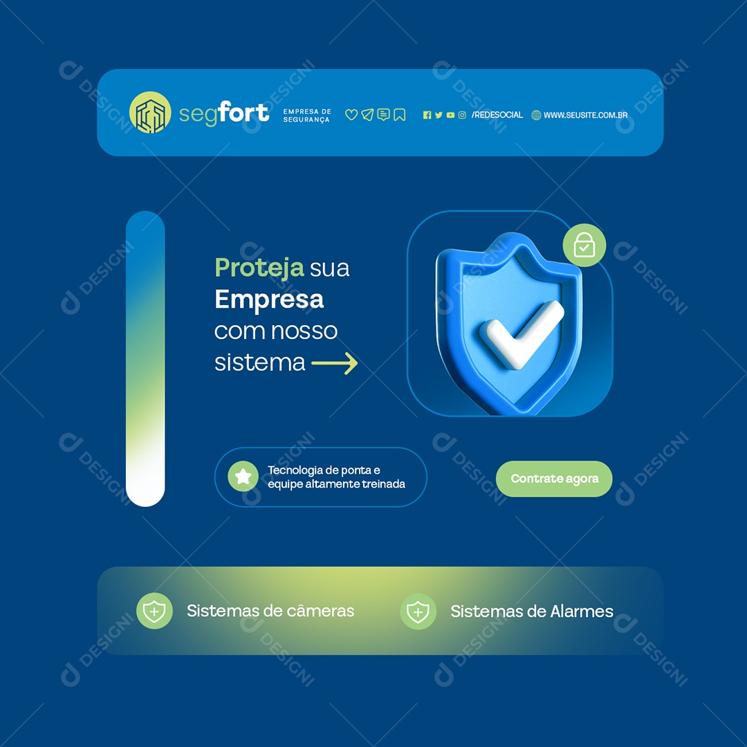 Empresa de Segurança Proteja sua Empresa com Nosso Sistema Social Media PSD Editável
