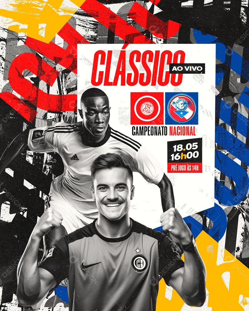 Campeonato Nacional Clássico Ao Vivo Social Media PSD Editável