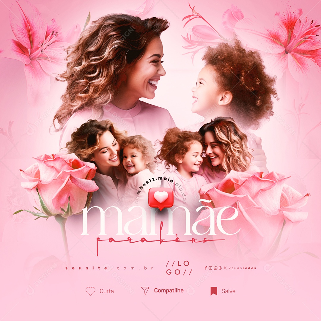 Mother's Day May 12th Congratulations Social Media PSD Editable