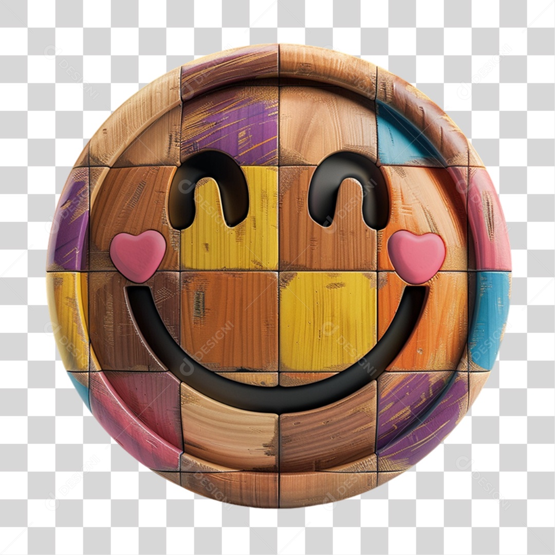 Emoji de Madeira Carinha PNG Transparente