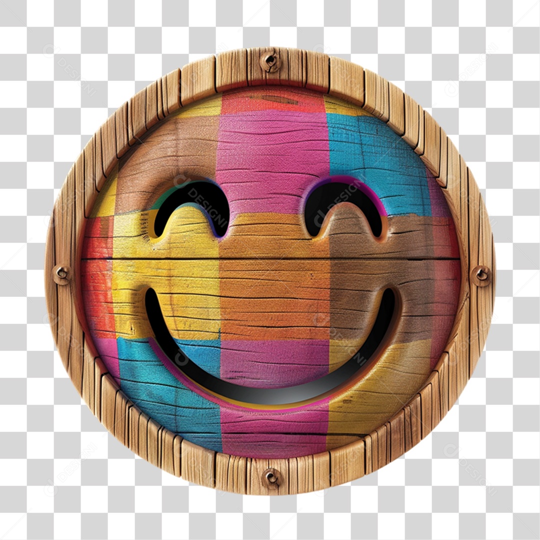 Emoji de Madeira Carinha PNG Transparente