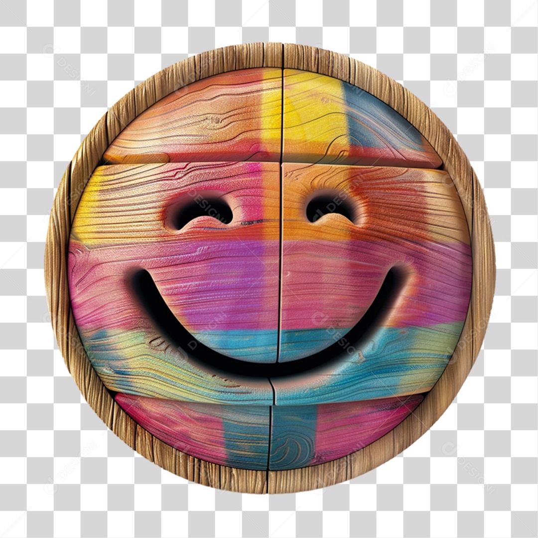 Emoji de Madeira Carinha PNG Transparente