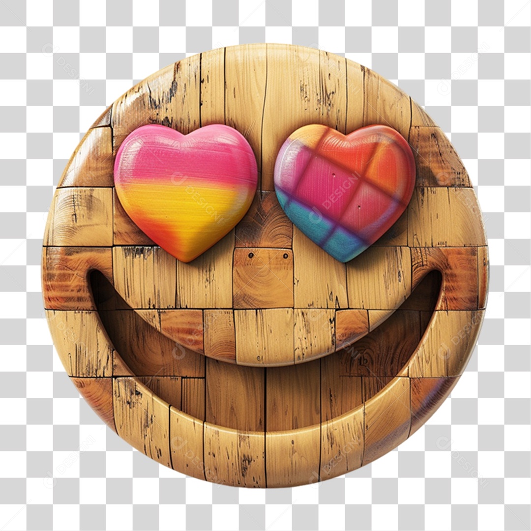 Emoji de Madeira Carinha PNG Transparente