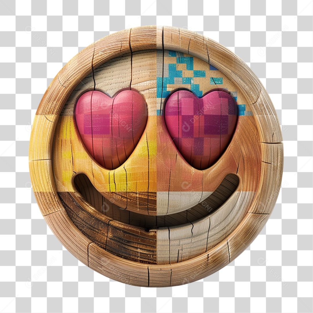 Emoji de Madeira Carinha PNG Transparente