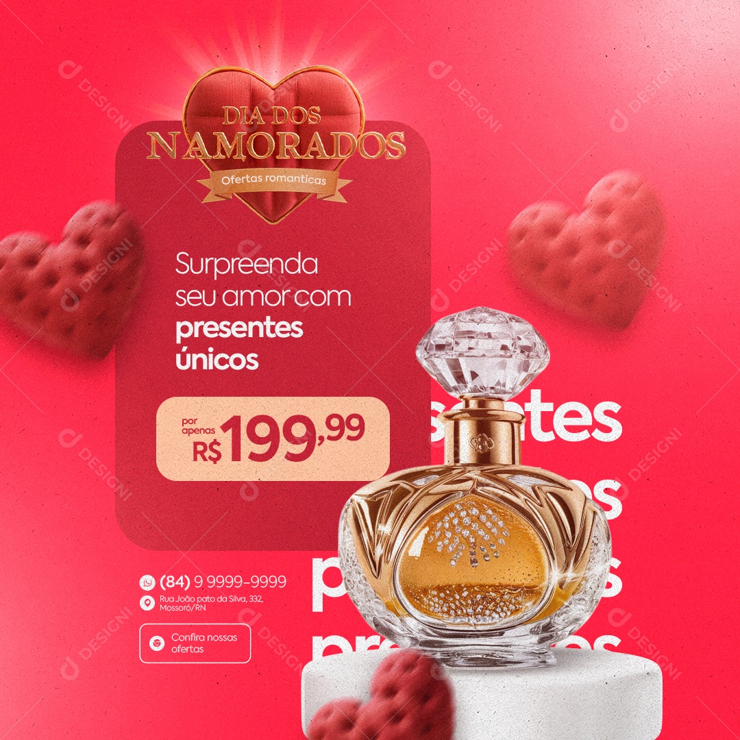 Dia dos Namorados Ofertas Românticos Presentes Importados Perfume Social Media PSD Editável