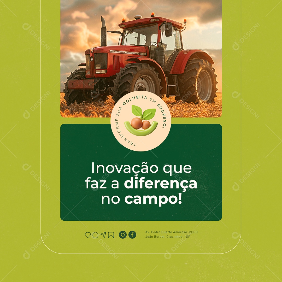 Agro Negócios Inovação Que Faz a Diferença no Campo Social Media PSD Editável