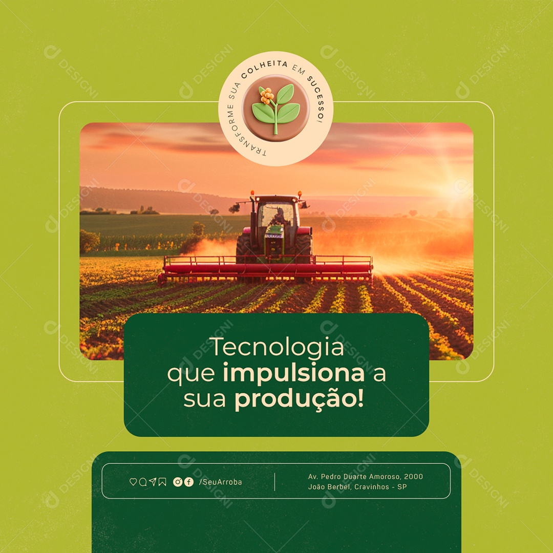 Agro Negócios Tecnologia Que Impulsiona a Sua Produção Social Media PSD Editável