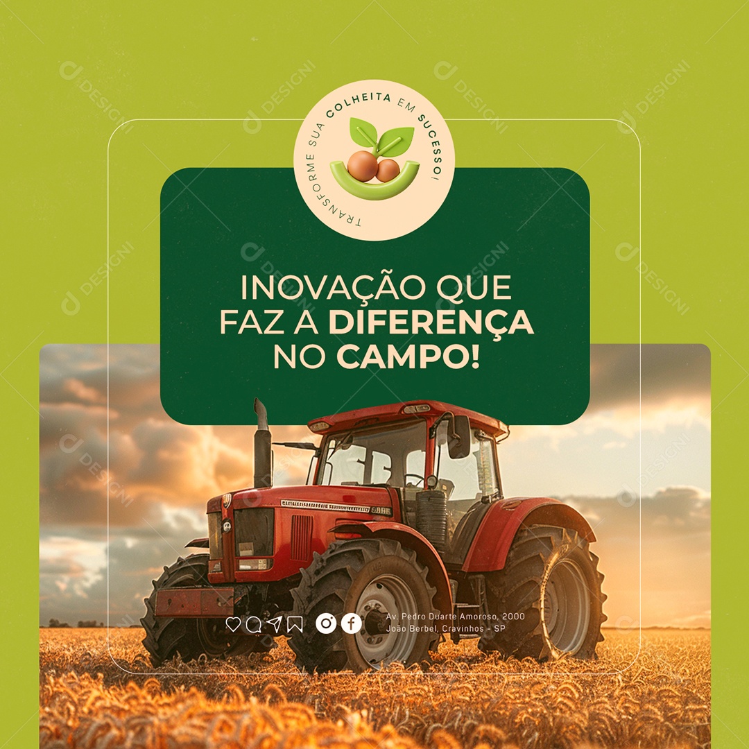 Agro Negócios Inovação Que Faz a Diferença no Campo Social Media PSD Editável