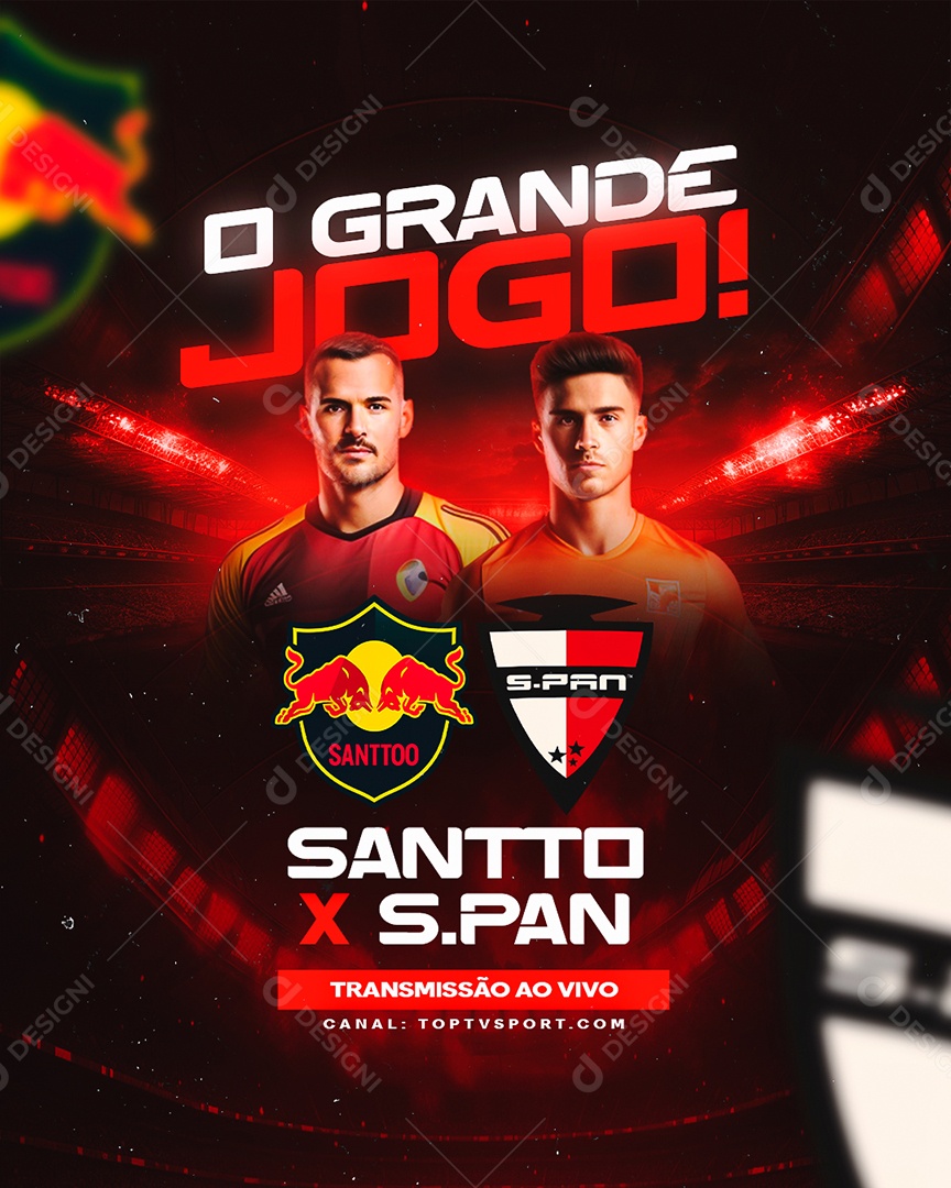 The Great Santo Santto vs. Span Social Media PSD Editable Game