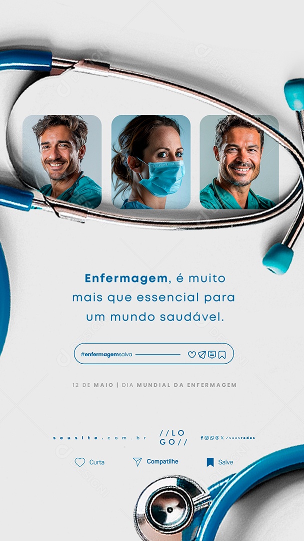 Story Dia Mundial Da Enfermagem 12 De Maio Enfermagem Social Media PSD Editável