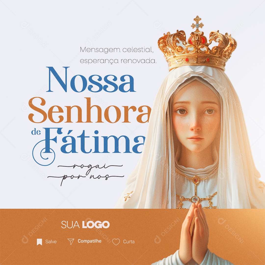 Social Media Dia de Nossa Senhora de Fátima 13 de Maio PSD Editável