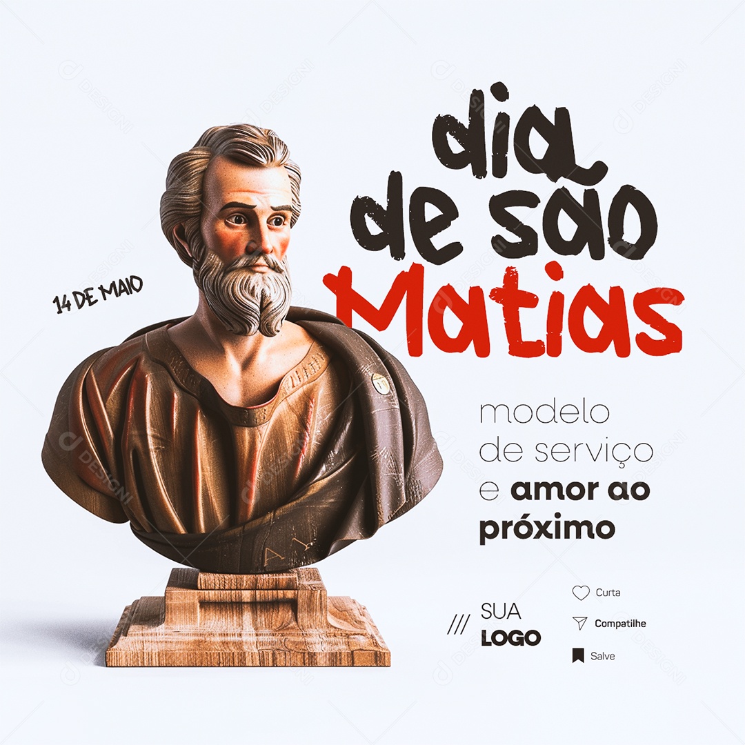 Dia de São Matias 14 de Maio Modelo de Serviço Social Media PSD Editável