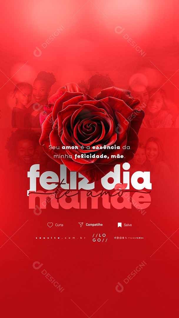 Story Feliz Dia Das Mães 12 de Maio Te Amo Mamãe Social Media PSD Editável