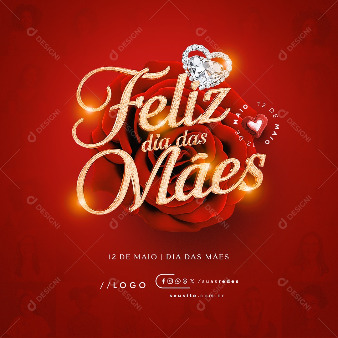 Feliz Dia Das Mães 12 de Maio Social Media PSD Editável