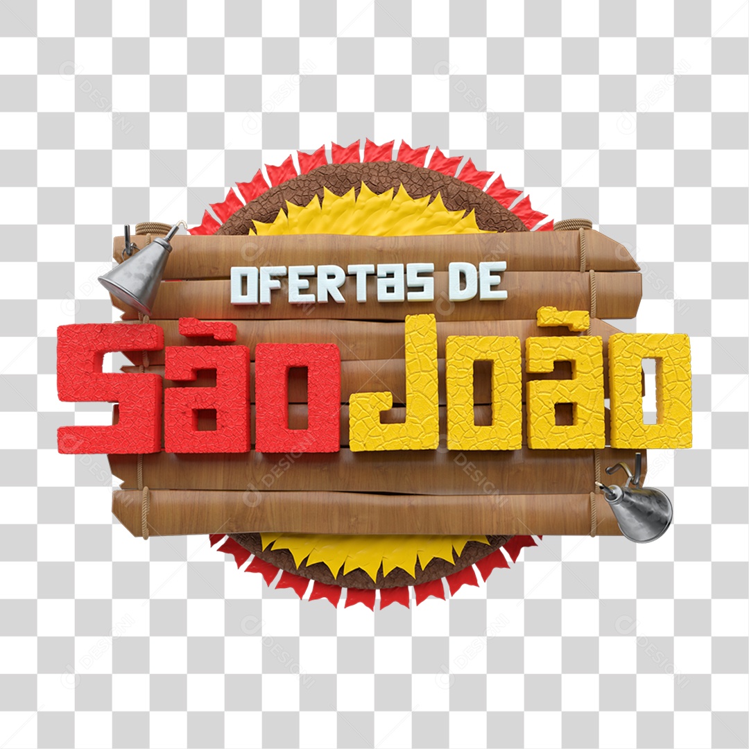 Selo 3D Ofertas de São João PNG Transparente