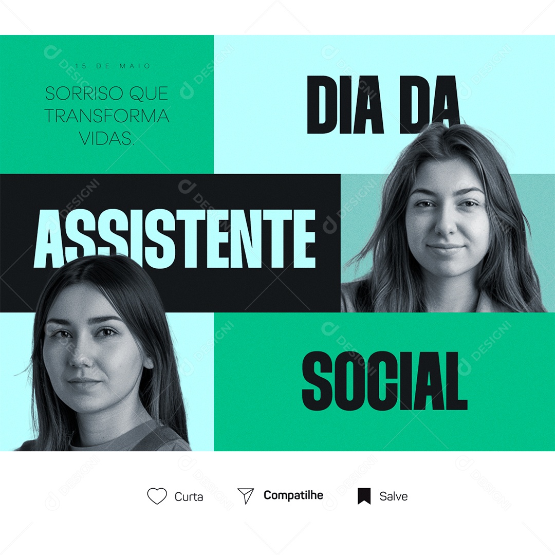 Dia da Assistente Social 15 de Maio Sorriso que Transforma Social Media PSD Editável