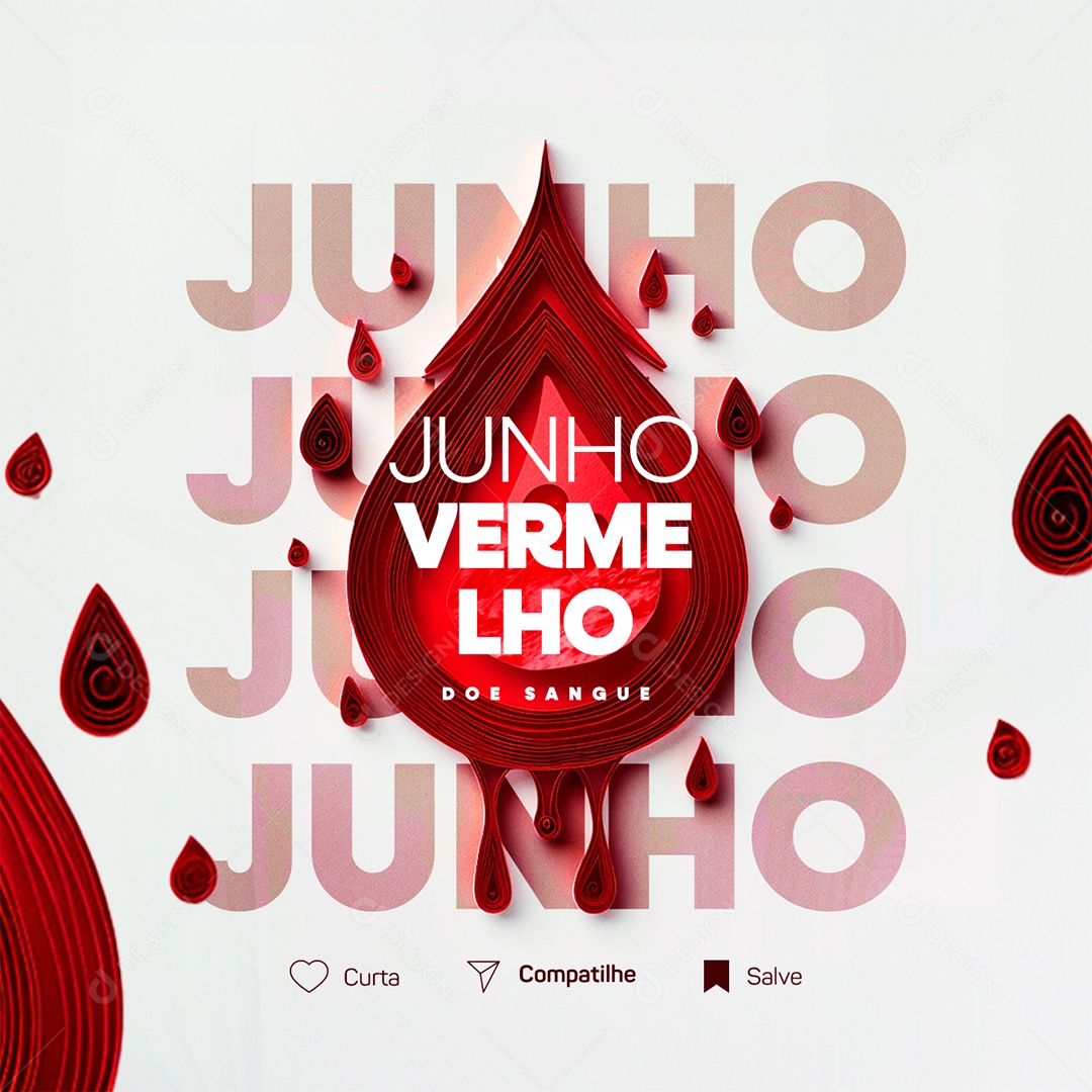 Junho Vermelho Doe Sangue Social Media PSD Editável