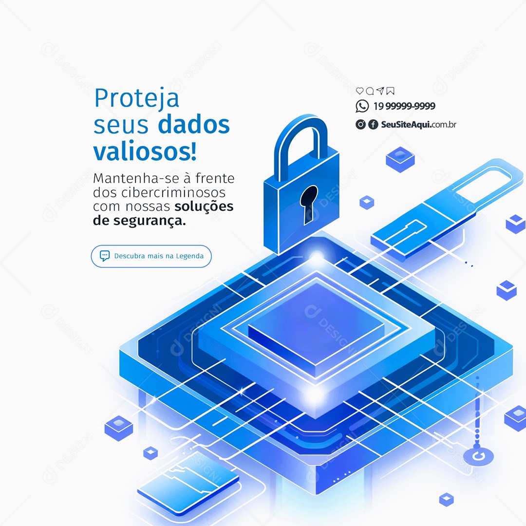 Ótica Internet Proteja seus Dados Valiosos Social Media PSD Editável