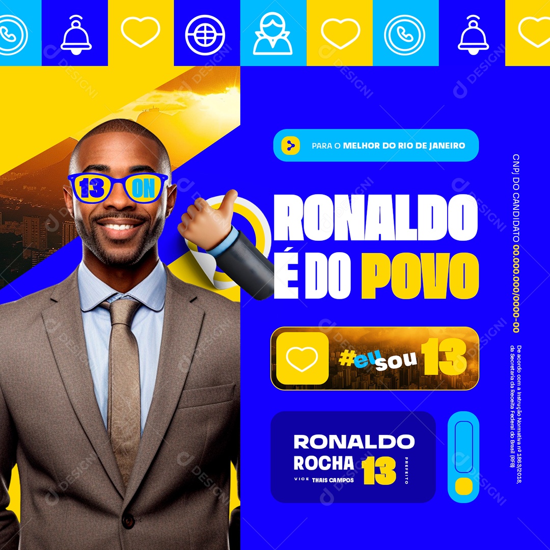 Política Eleição Ronaldo é Do Povo Social Media PSD Editável