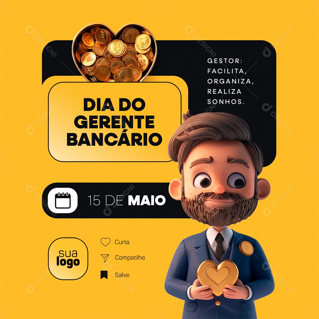 Dia do Gerente Bancário 15 de Maio Social Media PSD Editável