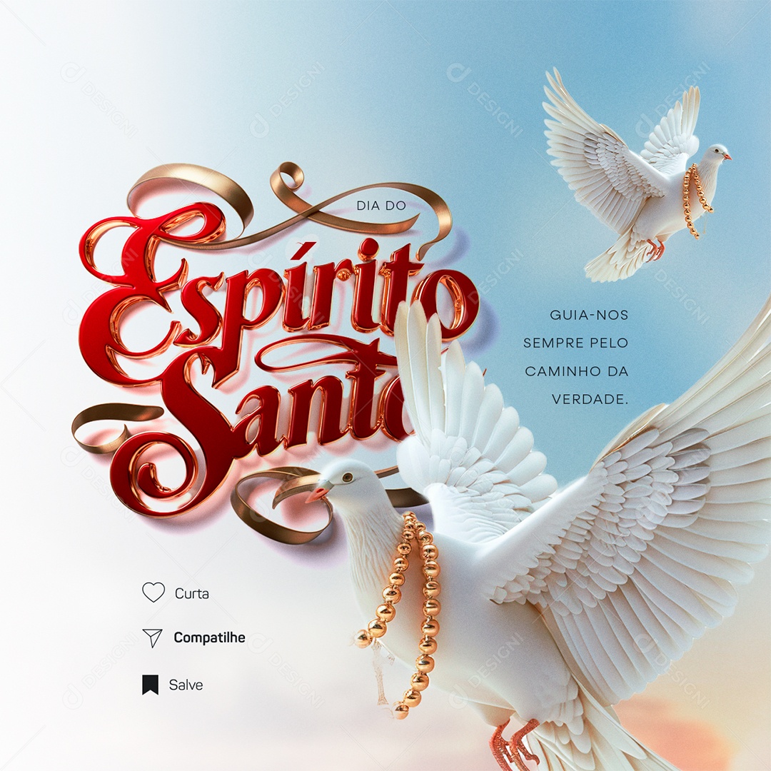 Dia do Espirito Santo 31 de Maio Guia Nos Sempre Social Media PSD Editável