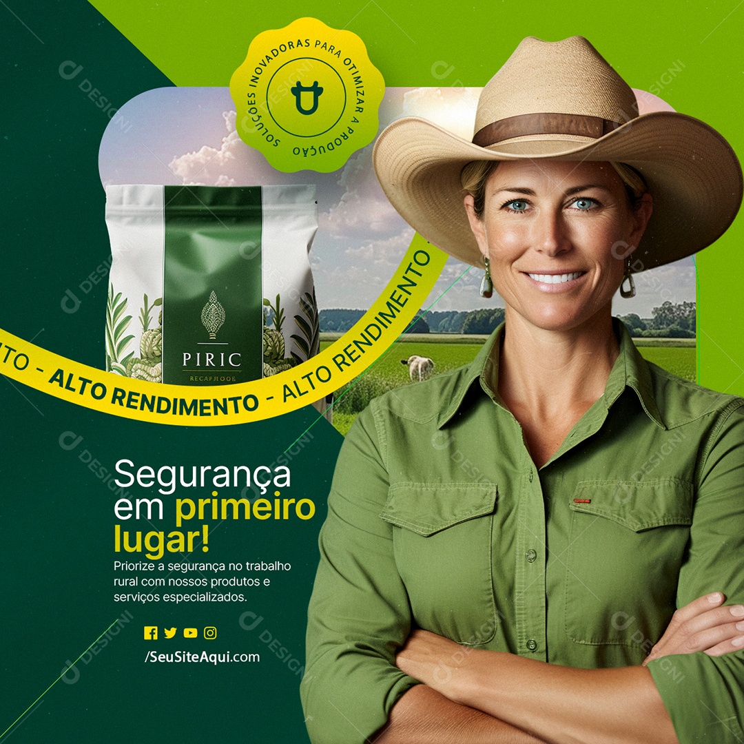 Agribusiness Safety First Social Media Editable PSD